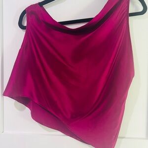 100% pure silk one shoulder asymmetric top in like new pristine shape by THE SEI